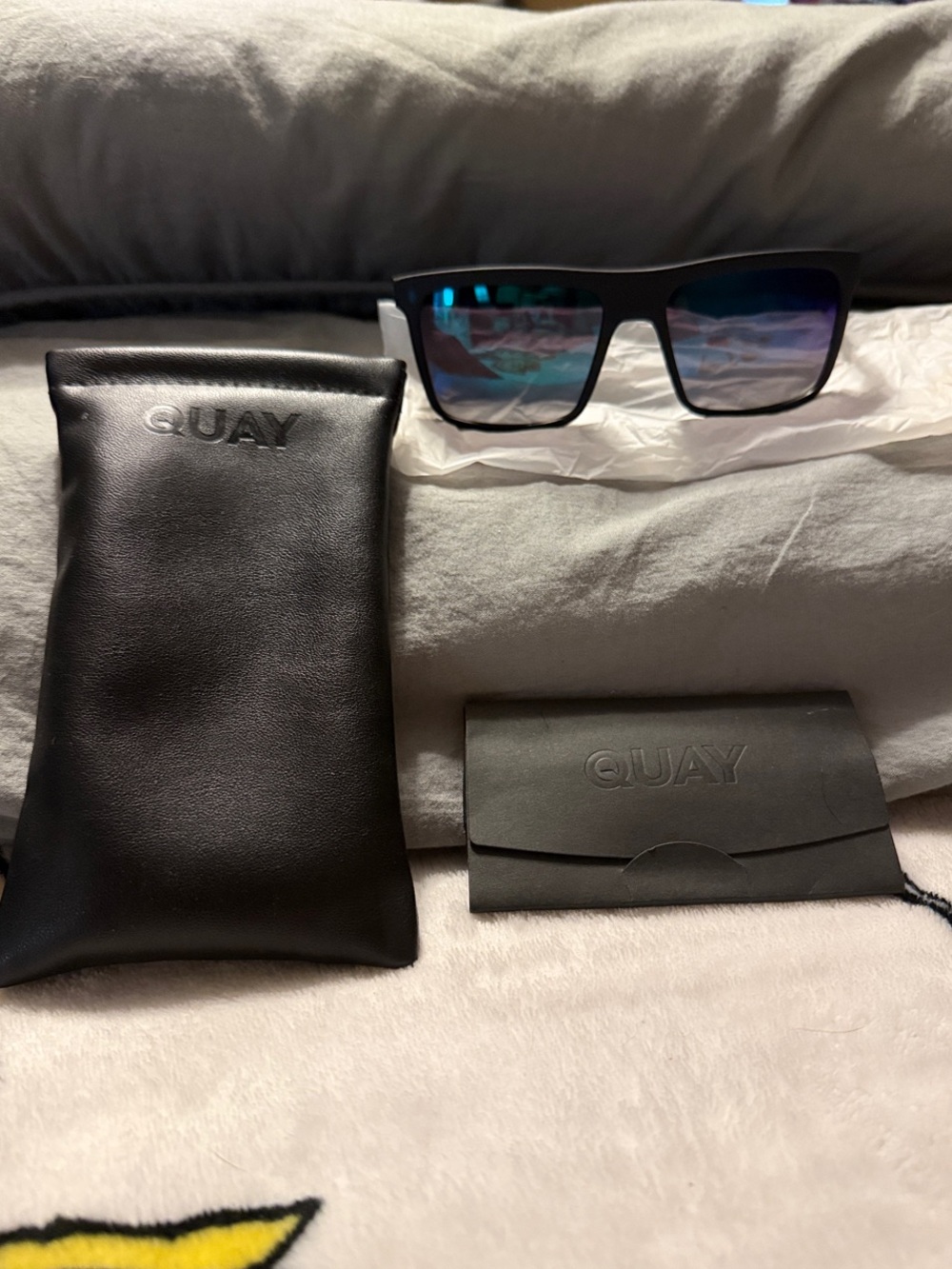Quay Australia Black Soft Pouch with Branded Card